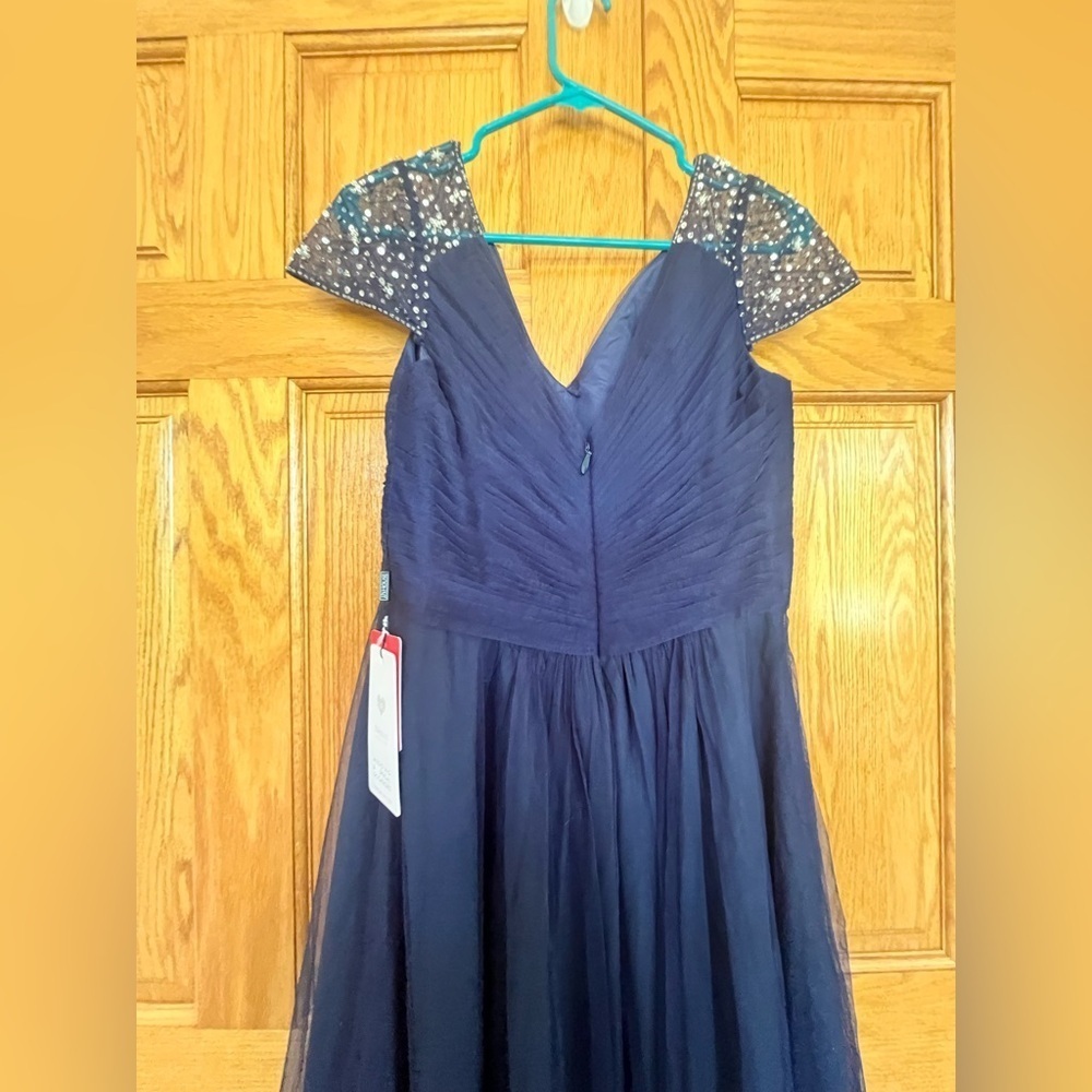 JJ's House - Elegant & Formal Navy Blue Hi Low Dress - Picture 12 of 15